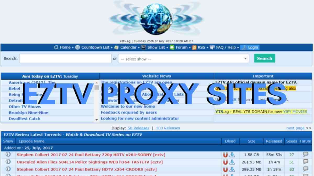 EZTV Proxy List of Best Working EZTV Proxy & Alternatives Unblock